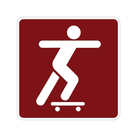 Sign Solutions Usa Skateboarding (Symbol), Aluminum, 24 in x 24 in DUS08HWT2424RS-098